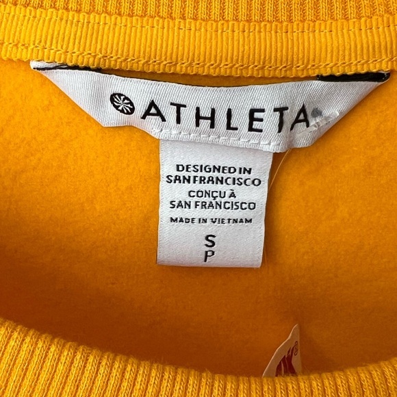 Athleta Triumph Game Point Sweatshirt Women’s Yellow with Stripes Size SP - Picture 5 of 8